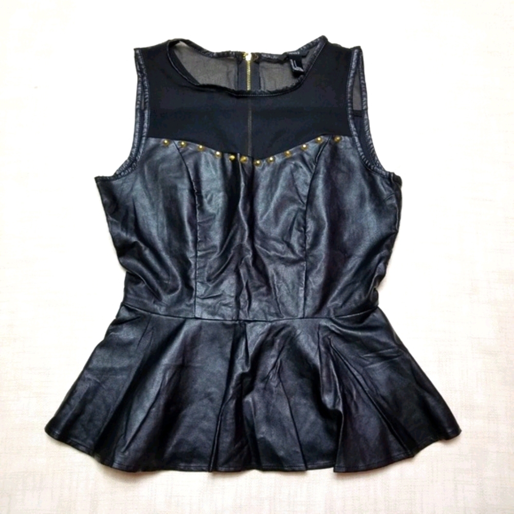 Forever 21 Studded Pleather Sleeveless Top